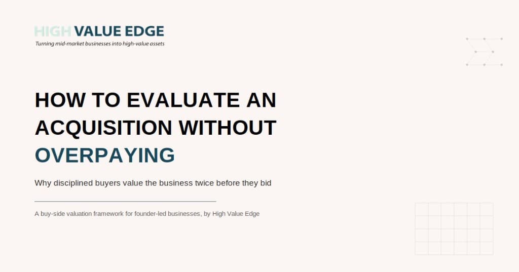 How to Evaluate an Acquisition Without Overpaying — a High Value Edge M&A insight